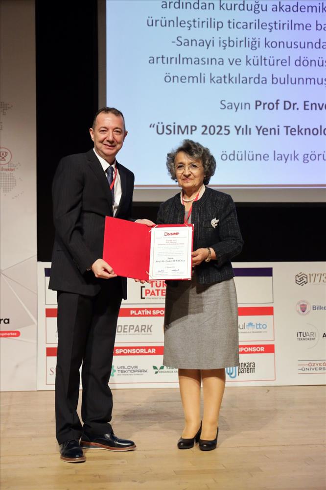 Eskişehir Teknik Üniversitesi Öğretim Üyesi Prof. Dr. Ender SUVACI’ya ÜSİMP 2025 Yılı Yeni Teknoloji Geliştirme ve Ticarileştirme Ödülü